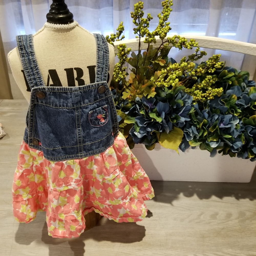 Oshkosh overall floral dress